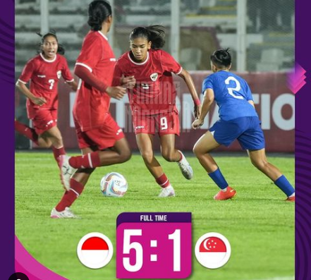 Timnas Putri Indonesia Gulung Singapura