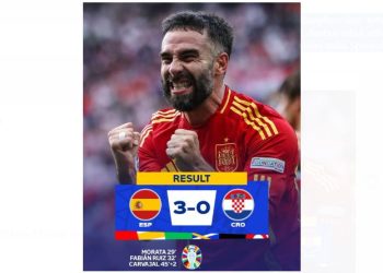 Piala Eropa 2024 : Spanyol Lumat Kroasia 3-0, Modal Besar Lawan Italia Dilaga Kedua