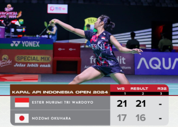 Ester Nurumi Kalahkan Nozomi Okuhara, Melaju ke 16 besar Indonesia Open 2024