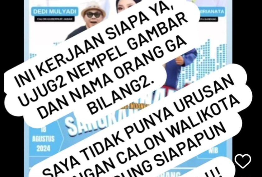 Foto dan Nama Dicatut Doel Sumbang dan Sule Kritik Bakal Calon Walikota Bandung dari Gerindra