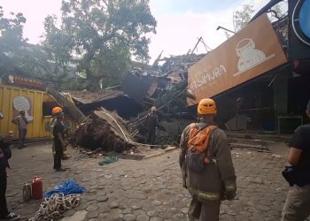Pohon Tumbang Timpa 3 Rumah dan 2 Kios