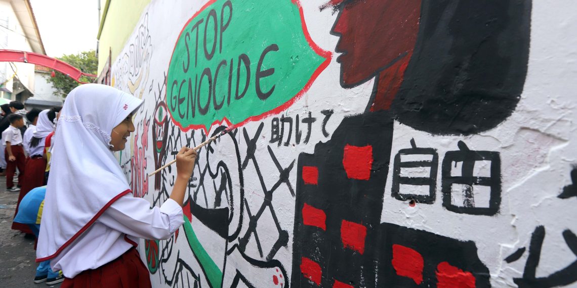 Foto: Mural Satu Tahun Agresi Israel ke Gaza