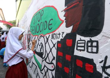 Foto: Mural Satu Tahun Agresi Israel ke Gaza