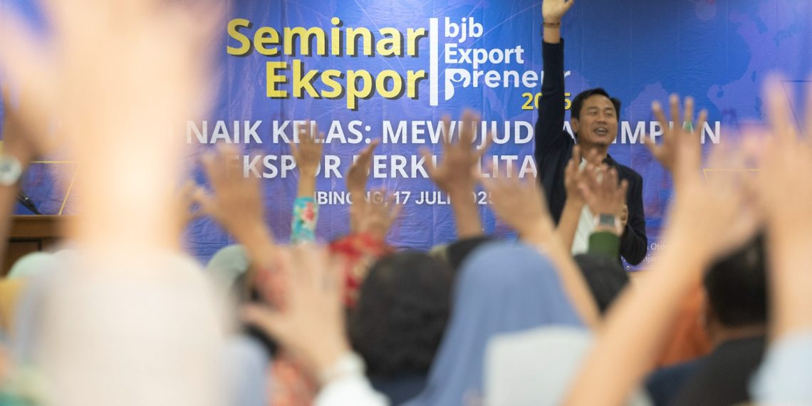 Suasana antusias peserta saat mengikuti Seminar Ekspor bjb Exportpreneur Volume 2 di Cibinong, Kamis (17/7/2025). (Ist)