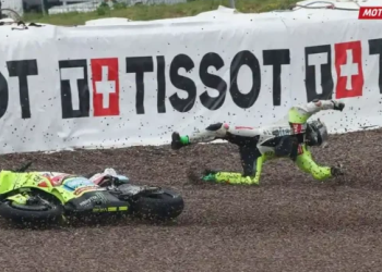 Franco Morbidelli saat alami kecelakaan di Sachsenring. (motogp news)