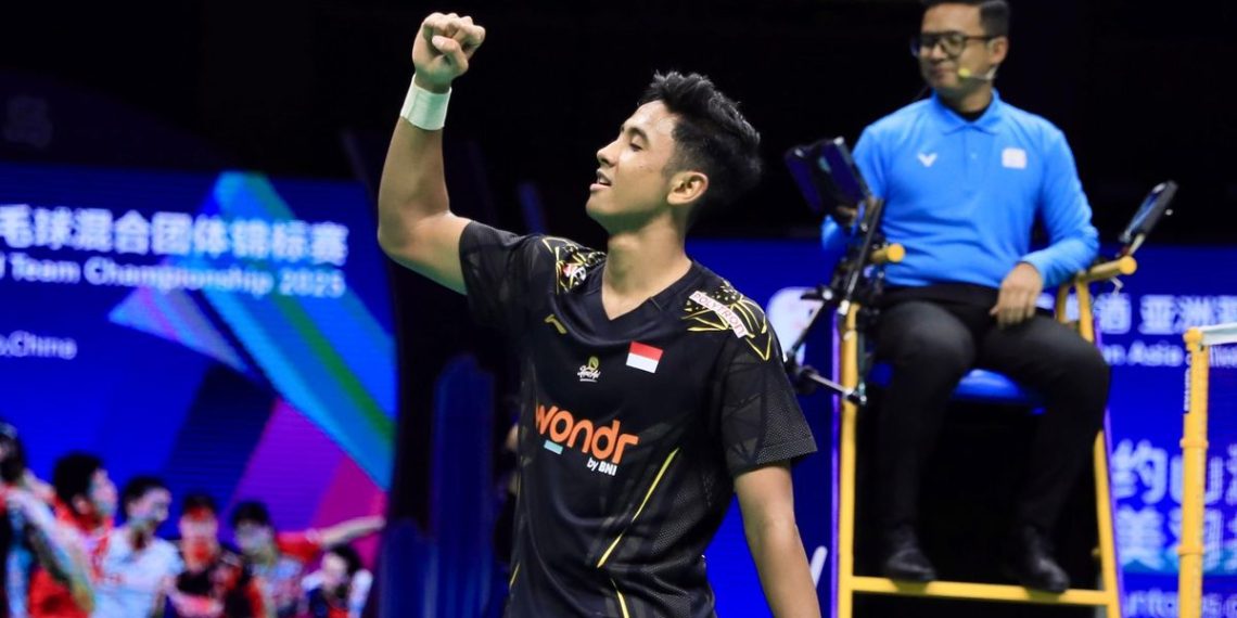 Tunggal putra Indonesia, Alwi Farhan, berhasil menjadi jaura Macau Open 2025 usai mengalahkan wakil Malaysia, Justin Hoh, 21-15 dan 21-5, di partai final, Minggu (3/8/2025).(Dok. PBSI)