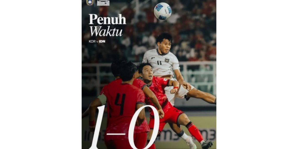 Timnas U23 Indonesia kalah 0-1 dari Korea Selatan di Kualifikasi Piala Asia U23 2026. Garuda Muda gagal lolos meski tampil dominan di Sidoarjo. (instagram/@timnasindonesia)
