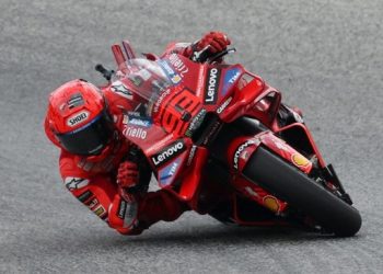 Marc Marquez menang Sprint Race MotoGP Catalunya 2025. (REUTERS/Gintare Karpaviciute)
