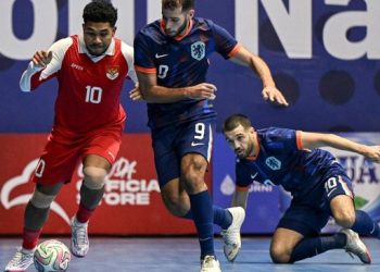 Timnas Futsal Indonesia kalahkan Belanda 5-1 di Four Nations Cup 2025. (ANTARA FOTO)