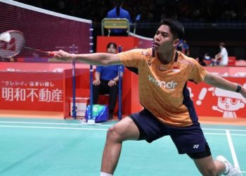 Aksi Mohammad Zaki Ubaidillah di Kumamoto Masters Japan 2025. Foto: Dok. PP PBSI
