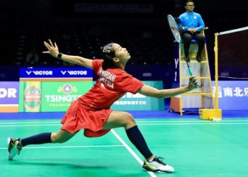 Tunggal putri Indonesia Putri Kusuma Wardani saat beraksi. (Arsip PBSI)