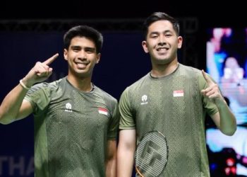 Sabar/Reza bisa menyumbangkan poin penting di laga final beregu putra SEA Games 2025. (Arsip PBSI)