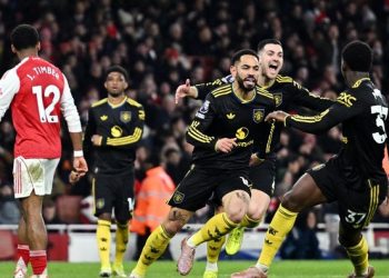 Gol penentu kemenangan MU atas Arsenal dicetak oleh Matheus Cunha. Foto: REUTERS/Dylan Martinez
