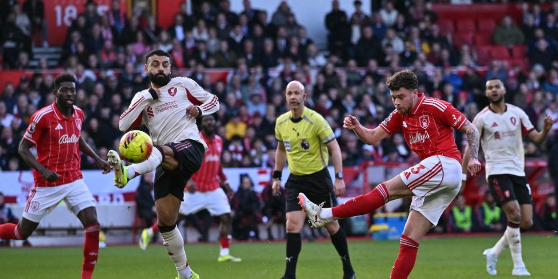 Pertandingan antara Nottingham Forest versus Liverpool di ajang Liga Inggris 2025/2026. (Ben STANSALL / AFP)