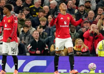 Casemiro bersinar di laga Man Utd vs Fulham. (AP Photo/Dave Thompson)