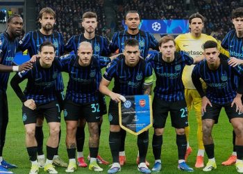 Starting XI Inter Milan saat melawan Arsenal di Liga Champions. (c) AP Photo/luca