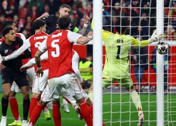 Arsenal imbang 1-1 melawan Bayer Leverkusen di leg pertama babak 16 besar Liga Champions (Foto: REUTERS/Thilo Schmuelgen)